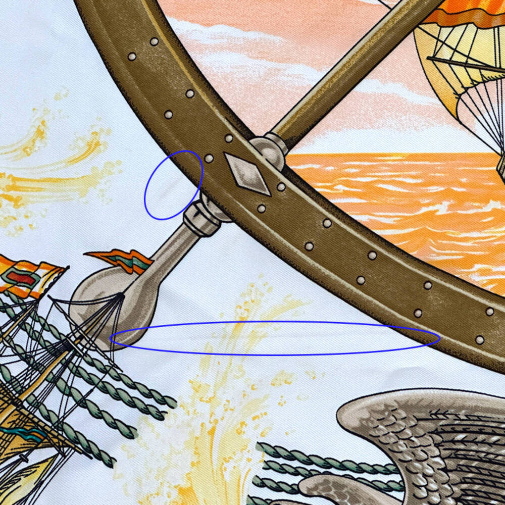Hermes scarf/muffler, Carre 90 "Vive le Vent" (Let the Wind Blow), women's, b... - Picture 10 of 13